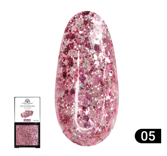 Гель-фарба з глітером, Solid Sequins color gel 5 гр, 05