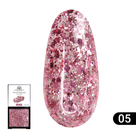 Гель-фарба з глітером, Solid Sequins color gel 5 гр, 05