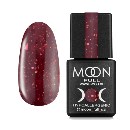 База камуфлююча для гель-лаку Moon Full Rubber Base 08. бордовий. з поталлю. 8 мл (5908254192753)