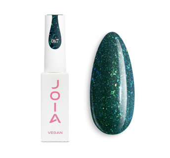Гель-лак JOIA vegan 067 светоотражающий темно-зеленый с шиммерами 6 мл (4820259340919)