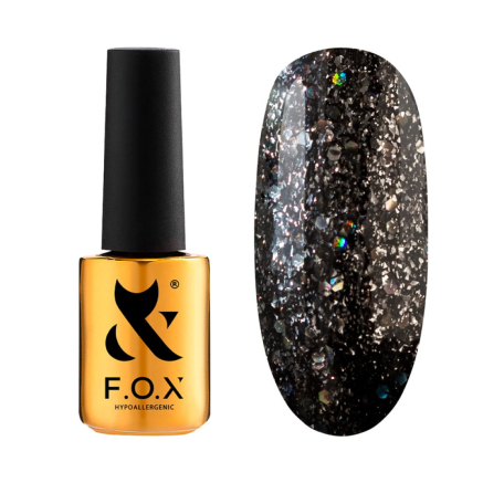 Гель-лак F.O.X Radiance 001 темний графіт. зі слюдою. шестигранниками та дрібними блискітками різних відтінків. 7 мл (2100994278824)