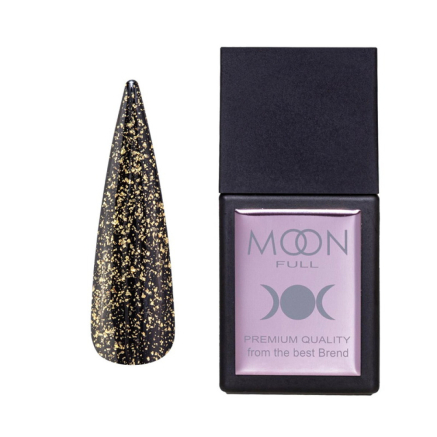 Топ для гель-лака без липкого слоя Moon Full Amazing Top Shimmer SH11 с золотым глиттером и слюдой 12 мл (5905123021626)
