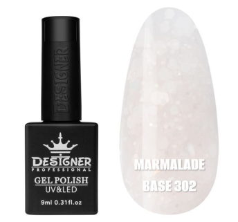 Кольорова база Marmalade base 302 Designer (9 мл.) - з білими конфетті