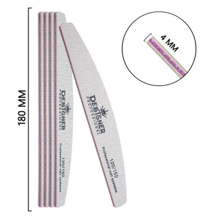 Двостороння пилка півмісяць (120/150 грит.) - Nailfile Designer