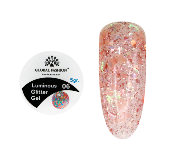 Глиттер гель что светится в темноте, 5 гр, Luminous Glitter Gel 06