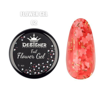 Foil flower gel FG02 (5 мл) Designer - гель з квіточками з фольги
