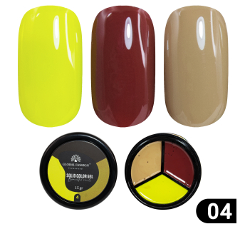 Гель-краска Solid color gel - 3, повышенной плотности 15 гр, Pear 04