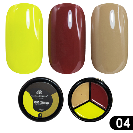 Гель-фарба Solid color gel - 3, підвищеної щільності 15 гр, Pear 04