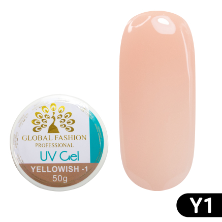 Гель для моделювання нігтів Global Fashion 50 гр Yellowish-1