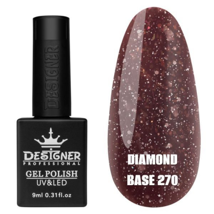 Базове покриття Diamond Base 270 Designer (9 мл.) - с легким світловідбивним ефектом