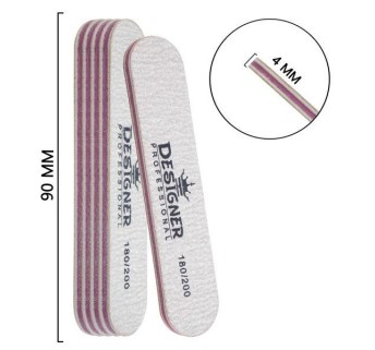 Двостороння овальна міні пилка (180/200 грит.) - Nailfile Designer