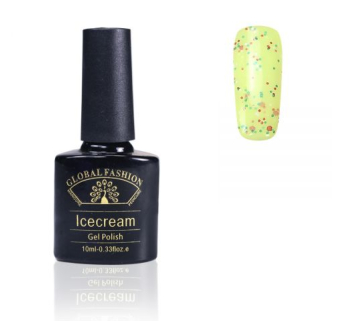 Гель-лак Ice Cream Global Fashion, 10 мл (з блискітками різних розмірів) 006