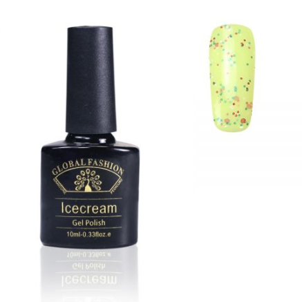 Гель-лак Ice Cream Global Fashion, 10 мл (з блискітками різних розмірів) 006