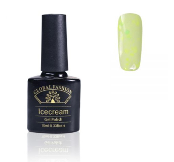 Гель-лак Ice Cream Global Fashion, 10 мл (з блискітками різних розмірів) 034