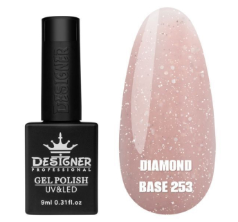 Базове покриття Diamond Base 253 Designer (9 мл.) - с легким світловідбивним ефектом