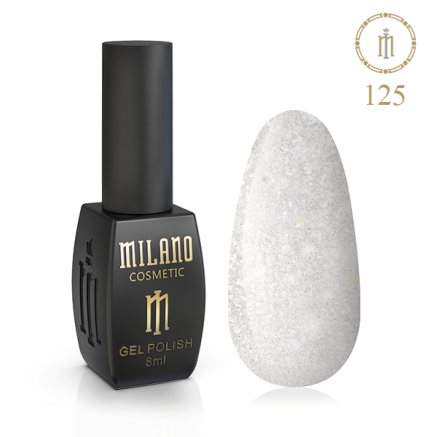 Гель лак MILANO 8 мл № 125 (Серебряное конфетти)