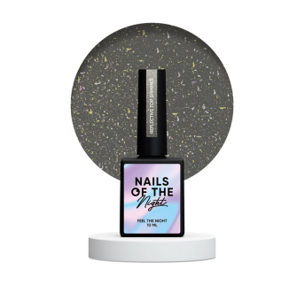 Топ светоотражающий без липкого слоя Nails Of The Night Reflective Top Shimmer с золотым шиммером. 10 мл (4820991524004)