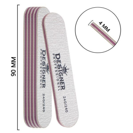 Двостороння овальна міні пилка (240/240 грит.) - Nailfile Designer