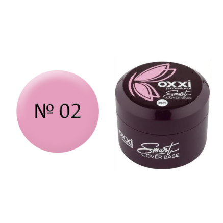 База камуфлирующая для гель-лака Oxxi Professional Smart Cover Base Coat 002 в баночке нежный розовый 30 мл (2100994211456)