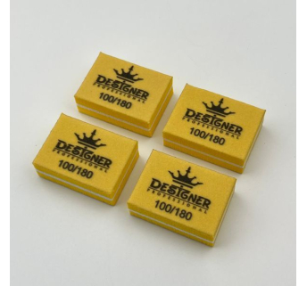 Міні баф прямокутний, 3.5 см Жовтий 100/180 гріт- Designer