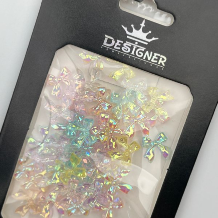 Об'ємний декор для дизайну нігтів 'Голографічні Бантики' Designer - B1