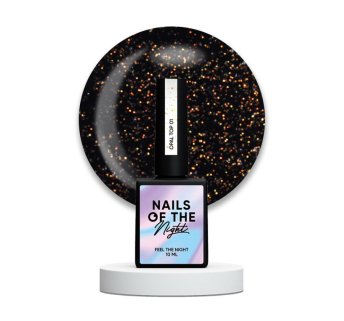 Топ глянцевый без липкого слоя Nails Of The Night Opal Top 01 без УФ фильтра с опаловыми золотистыми блестками. 10 мл (4820991503009)