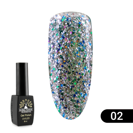 Гель лак Global Fashion Shiny, 8 мл, 02