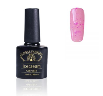 Гель-лак Ice Cream Global Fashion, 10 мл (з блискітками різних розмірів) 022