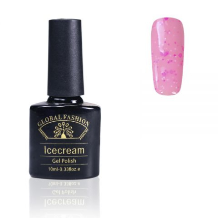 Гель-лак Ice Cream Global Fashion, 10 мл (з блискітками різних розмірів) 022