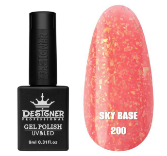 Кольорова база Sky base 200 Designer (9 мл.) - із золотою поталлю