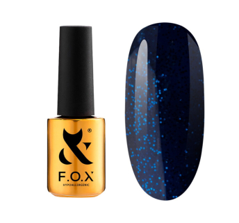 Гель-лак F.O.X Party 014 глубокий синий с блестками. 7 мл (2100994298044)