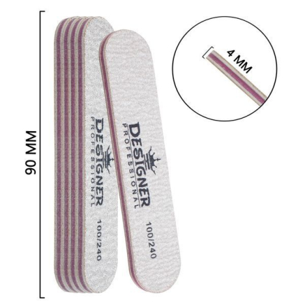Двостороння овальна міні пилка (100/240 грит.) - Nailfile Designer