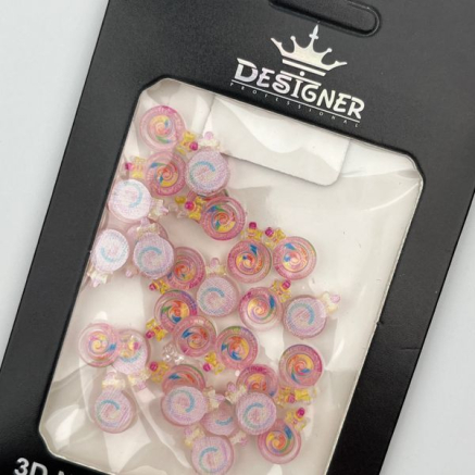 3D декор для об'ємного дизайну нігтів 'Рожеві пляшечки' Designer - K7