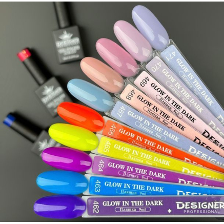Гель лак Glow in the dark 471 Designer (9мл.) - люмінесцентний (світиться у темряві)