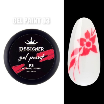 Gel Paint P3 (Кораловий) 5 мл. - Гель фарба Designer