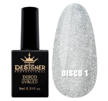 Світловідбивний гель-лак №1 (Світле срібло), 9 мл. - Disco gel polish Designer