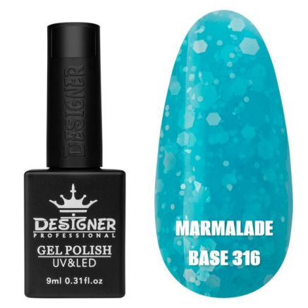 Кольорова база Marmalade base 316 Designer (9 мл.) - з білими конфетті