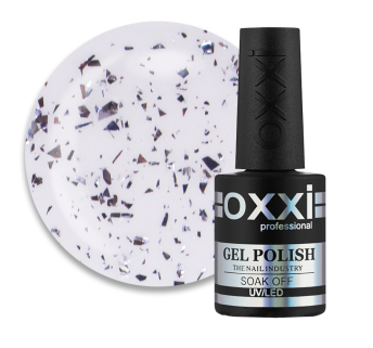 Топ для гель-лака без липкого слоя Oxxi Professional Top Iceberg 01. прозрачный ссеребристой слюдой. 10 мл (2100994275953)