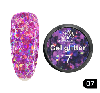 Глиттер гель Global Fashion 5 гр, Glitter gel 07