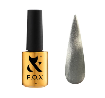 Гель-лак F.O.X Cat Eye Crystalline 001 полупрозрачный серебристый с мелким металлизированным шиммером 7 мл (2100994313891)