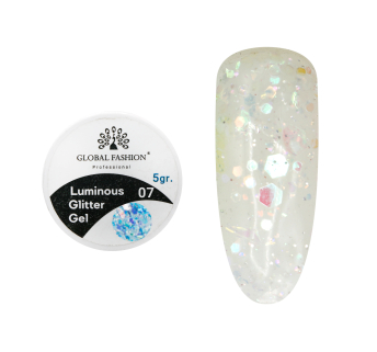 Глиттер гель что светится в темноте, 5 гр, Luminous Glitter Gel 07