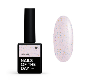 База камуфлирующая Nails Of The Day Potal Base 03. молочно-фиолетовый с золотисто-фиолетовой и зеленой поталью. 10 мл (4825547640597)