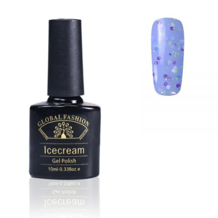 Гель-лак Ice Cream Global Fashion, 10 мл (з блискітками різних розмірів) 020