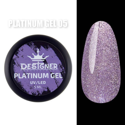 Platinum Gel 5 мл., Designer (Гель з шиммером) - Фіолетовий №5