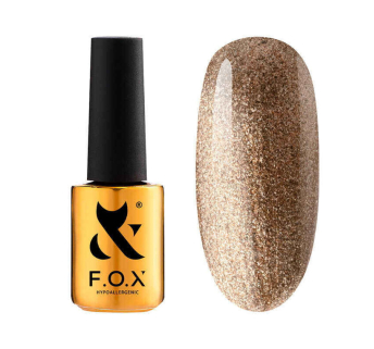 Гель-лак F.O.X Party 003 золотой с блестками. 7 мл (2100994297931)