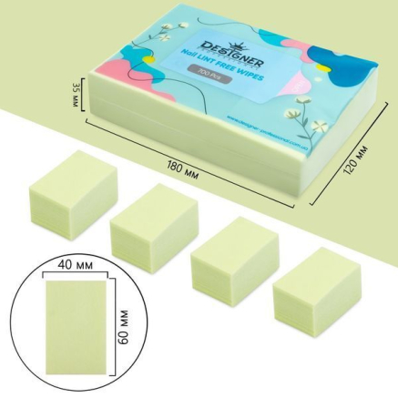 Безворсові серветки 700 шт. (Зелені) - Lint free wipes Designer