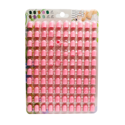 Ковпачки абразиву для педикюру (на планшетці), 10*15 мм, #180, pink 100 шт
