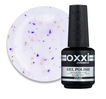 База камуфлирующая Oxxi Professional Jolly Base 001. молочный с золотистой и фиолетовой поталью. 15 мл (2100994295876)