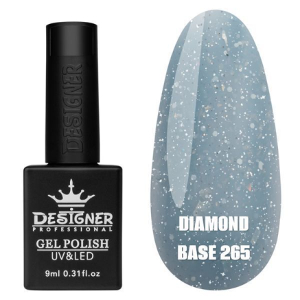 Базове покриття Diamond Base 265 Designer (9 мл.) - с легким світловідбивним ефектом