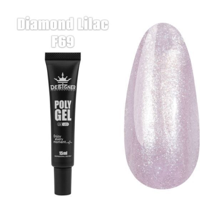 Полігель (15 мл.) Designer F69 Diamond Lilac